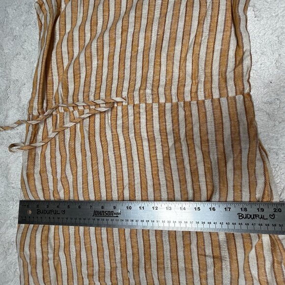 Anthropologie Drew Women's Striped Shift Dress Medium Drawstring Waist Yellow - Picture 9 of 9